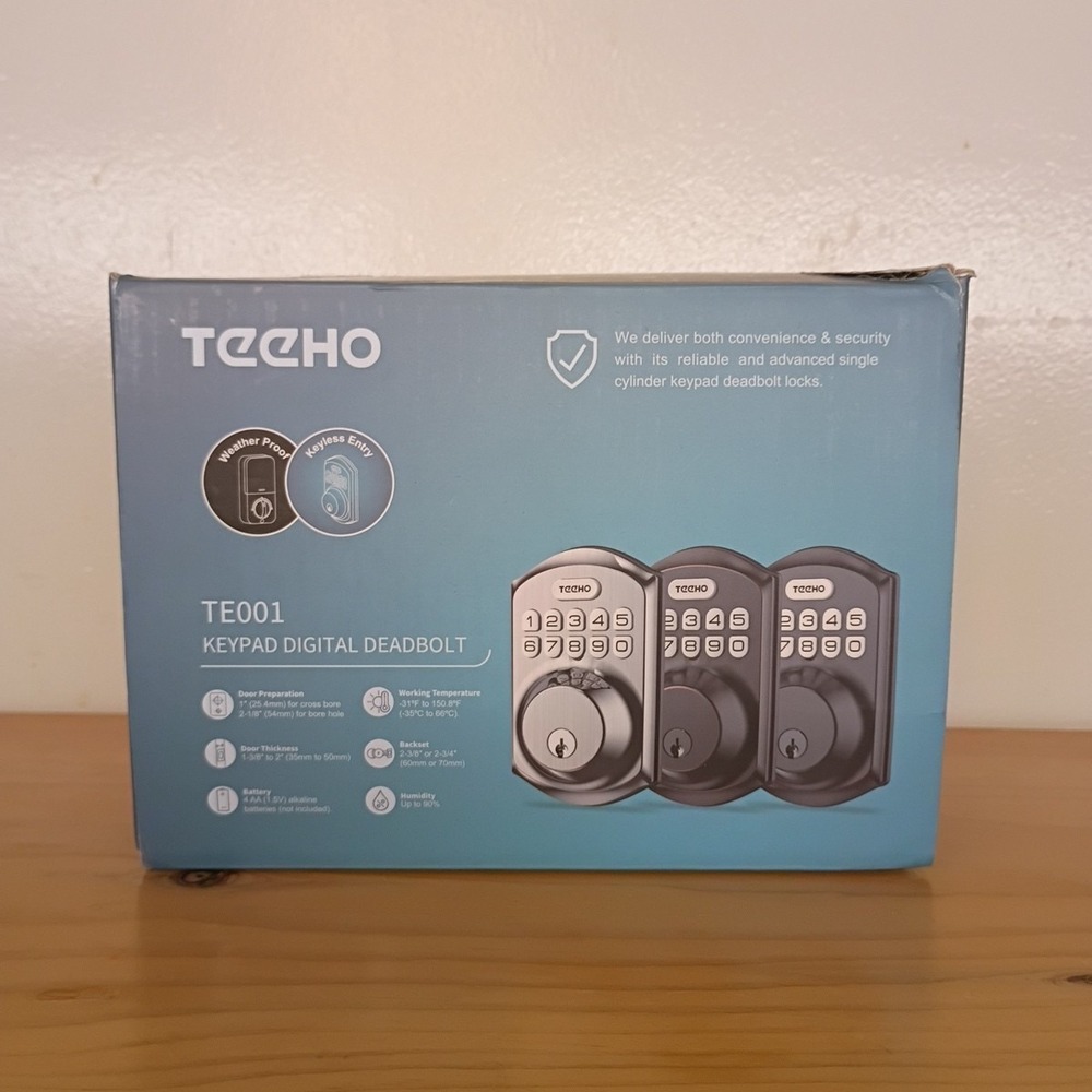 TEEHO TE001 Keypad Digital Deadbolt Oil Rubbed Bronze Weatherproof Keyless Entry
